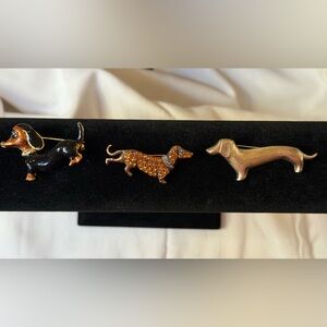 ATTENTION Dachshund Dog Lover Brooch Set